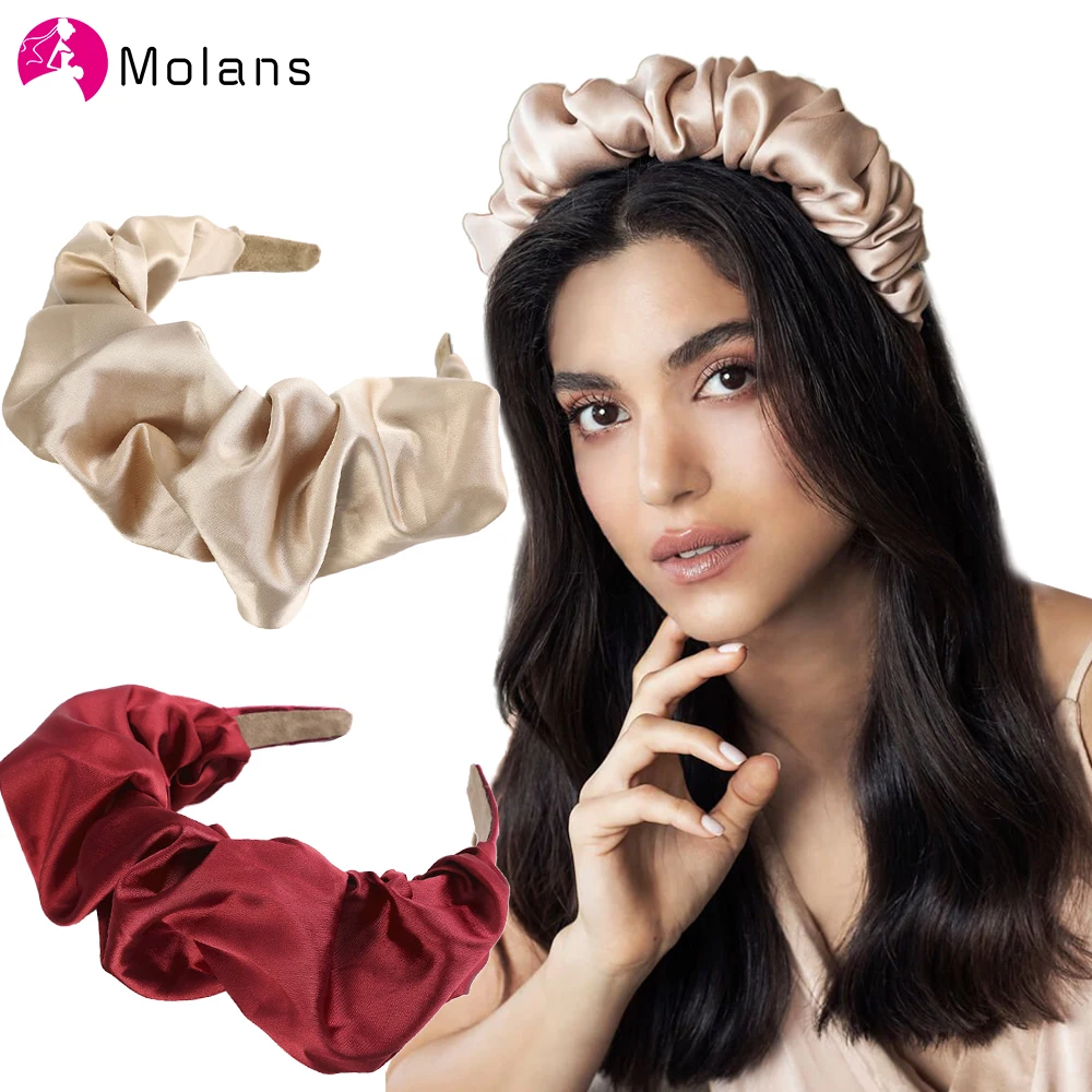 Molans 2020 новые модные складки повязки для волос женские на голову однотонные