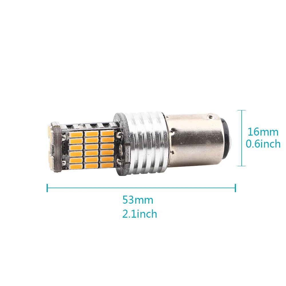 2 шт./компл. желтая 1157 BAY15D P21/5W 45SMD 4014 светодиодсветодиодный Автомобильная задняя