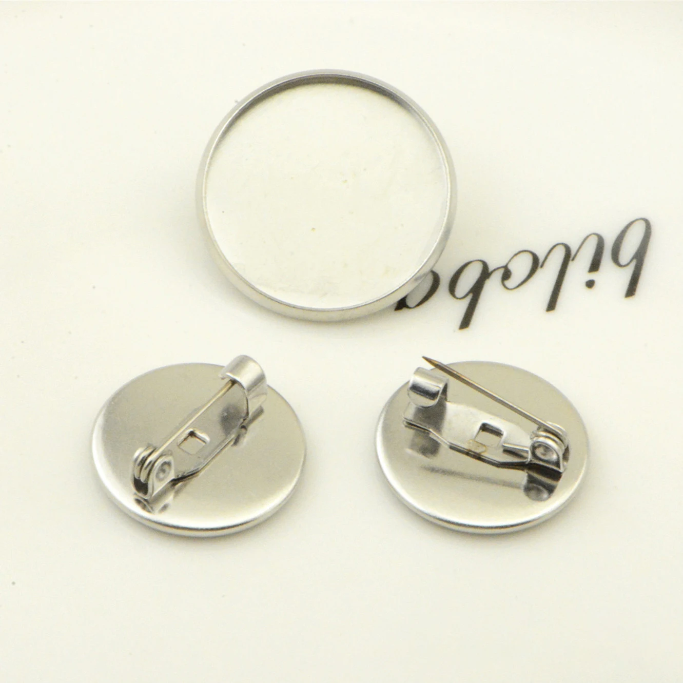 2022 New 20PC Stainless Steel Disc Brooch Bottom Support Steel Color Time Gem Disc Welding Pin Diy Handmade Jewelry Accessories