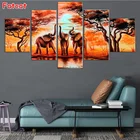 5 шт., алмазная вышивка в виде слона