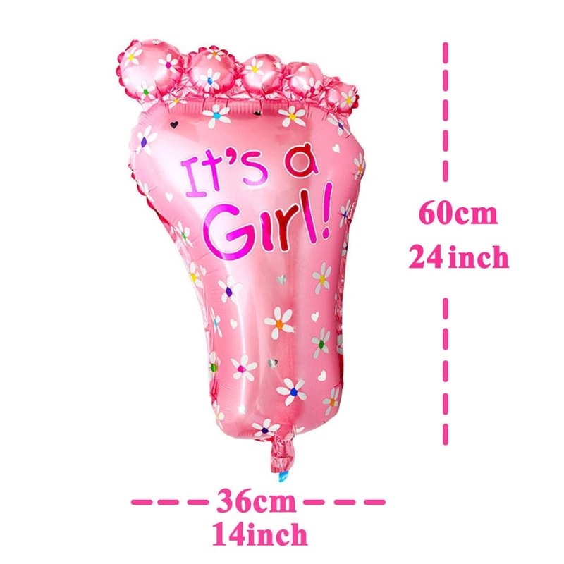 1pcs pink feet 5 шт. милый ребенок душ Фольга воздушные шары Babyshower игры Декор Платье для крестин; украшения его мальчик девочка Пол раскрыть Вечерние - Цвет: 1pcs pink feet