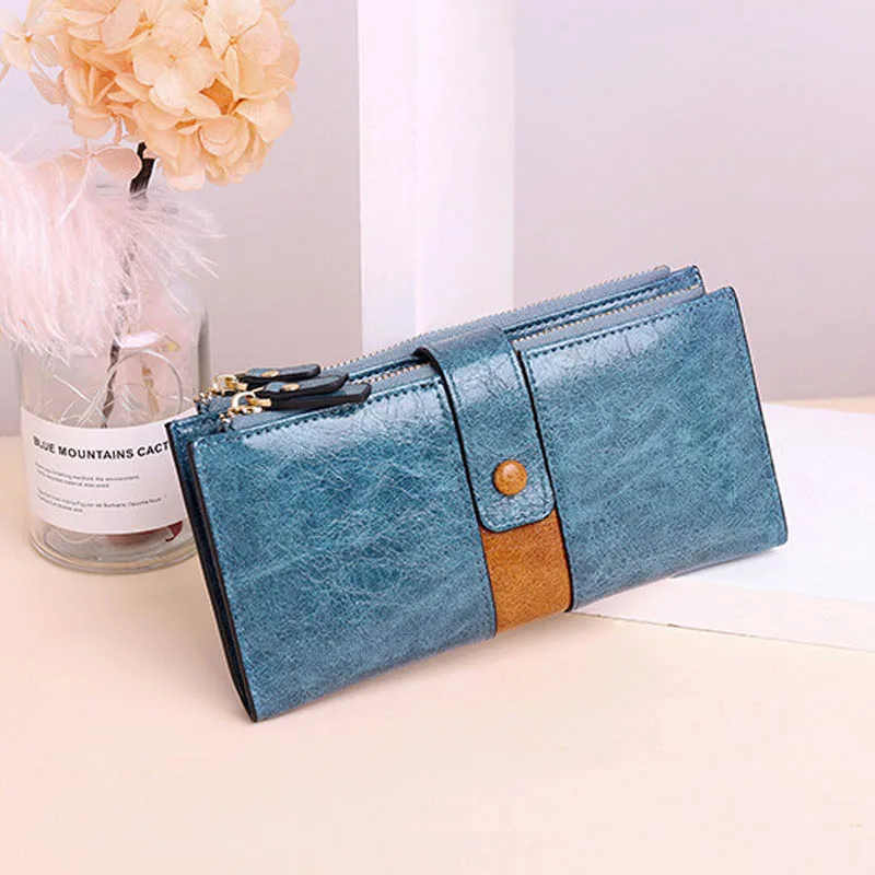 2020 женские длинные Портативный мужской бумажник с двумя отделениями большой