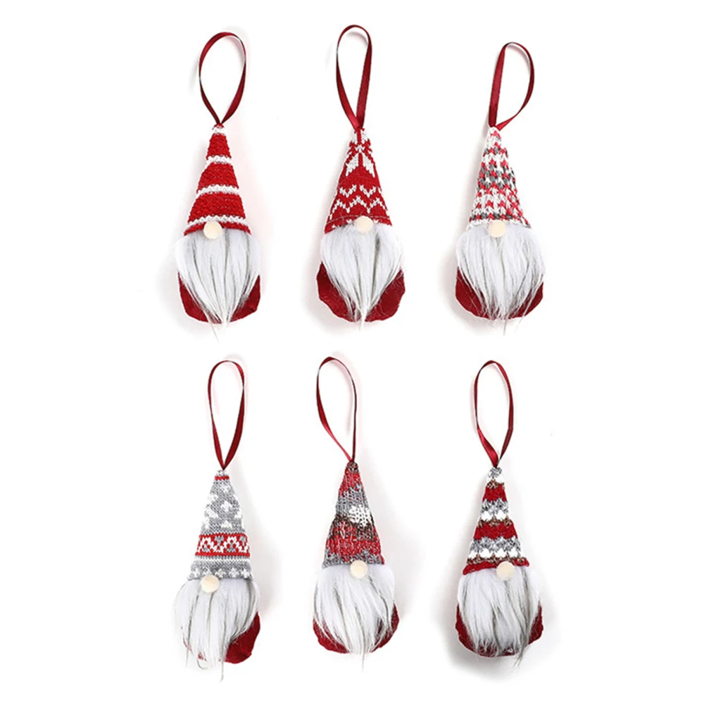 

Christmas Tree Decorations Swedish Faceless Rudolph Small Pendant Set Cloth Hanging Ornaments Plush Handmade Santa Pendants