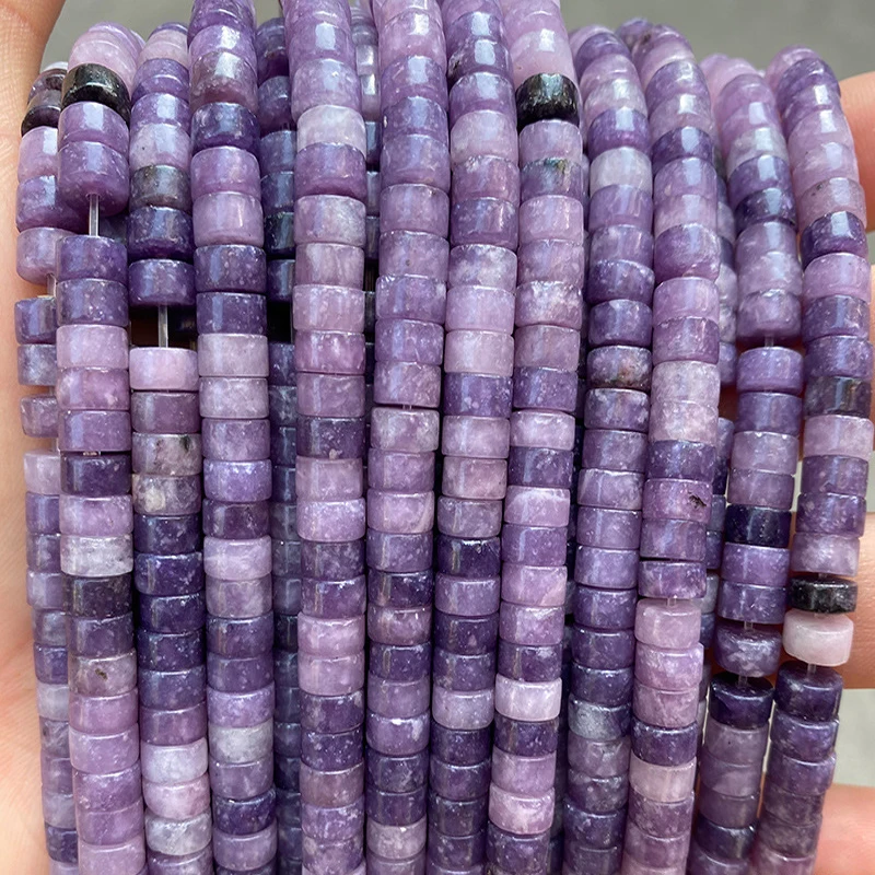 

3x6mm Natural Stone Purple Mica Beads Loose Spacer Disc Heishi Bead For Jewelry Making DIY Bracelet Necklace Earring 15''