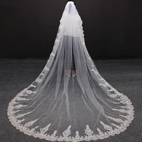 bling sequins lace bridal veil with comb 3 meters one layer wedding veil cathedral white ivory bride veil wedding accessories