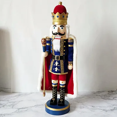 Style as photo Деревянная кукла «Щелкунчик», фигурки солдата из грецкого ореха, винтажная кукла ручной работы, детская игрушка, подарок, декоративные украшения, украшение для дома 60 см - Цвет: Style as photo