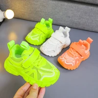 spring children neon green yellow mesh sneakers for little girls boys breathable jazz hip hop dance sports running shoes new