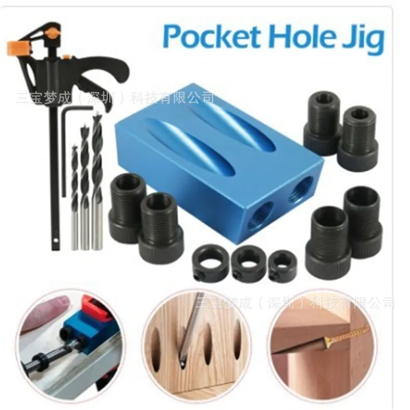 

ZK30 15 Degree Oblique Hole Locator Angle Drilling Locator Aluminium Woodworking Drill Bits Jig Clamp Kit Guide Wood Hand Tools