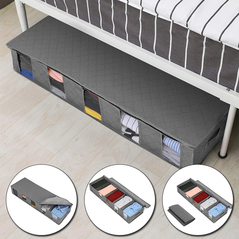 

Non-Woven Bed Storage Box Clothes Dust-Proof And Moisture-Proof Finishing Storage Bag Foldable Quilt Storage Box