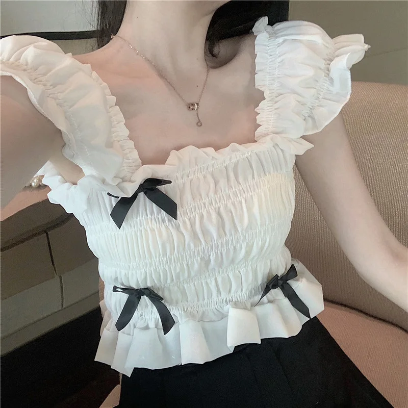 Топ PERHAPS U женский с воротником лодочкой однотонная майка без рукавов укороченный