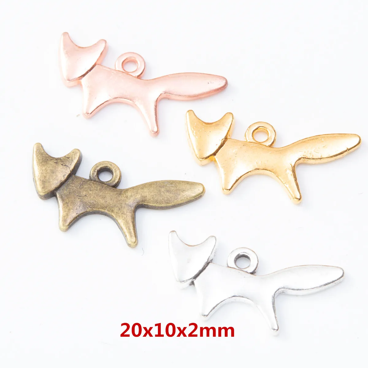 Винтажные подвески из цинкового сплава в форме лисы для самостоятельного