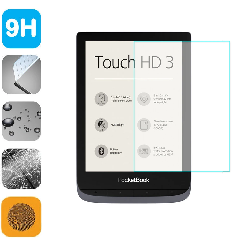 Закаленное стекло 9H защитная пленка для ЖК экрана 6 дюймов Pocketbook Touch HD/HD2/HD3