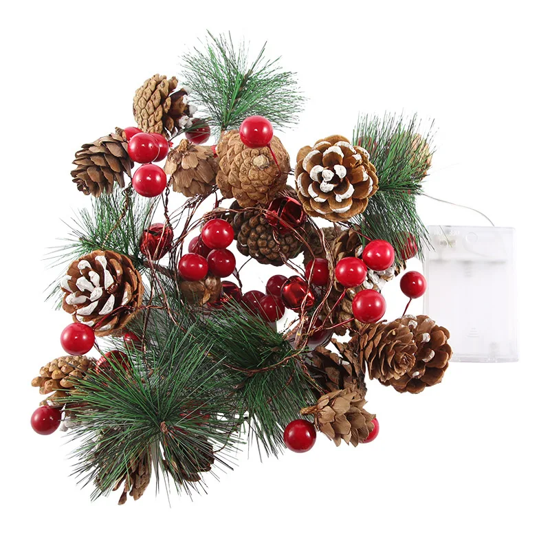 

Pine cone bells copper wire lights Christmas decoration diy string lights holiday atmosphere dress up pine cone ornaments