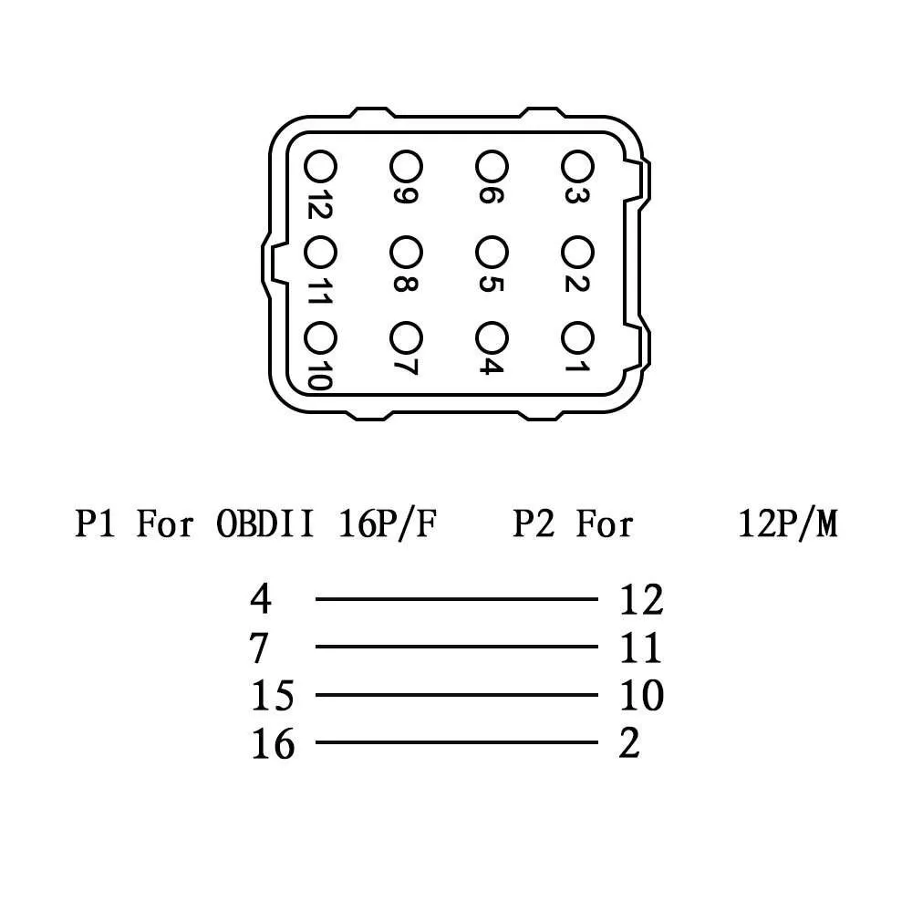 Новый OBD2 сканер кабель для ГАЗ 12Pin 16Pin разъем 12 контактный 16pin переходник с