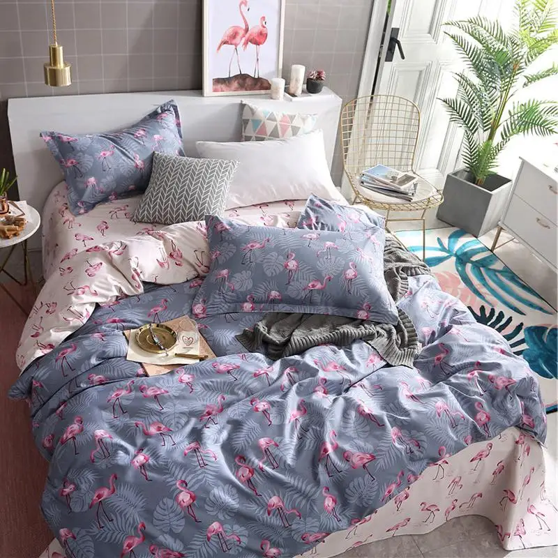 

57 3/4 set Bedding Set Blue Euro Bedspread Duvet Cover Double Bed Sheets Linens Queen King Adult Bedclothes