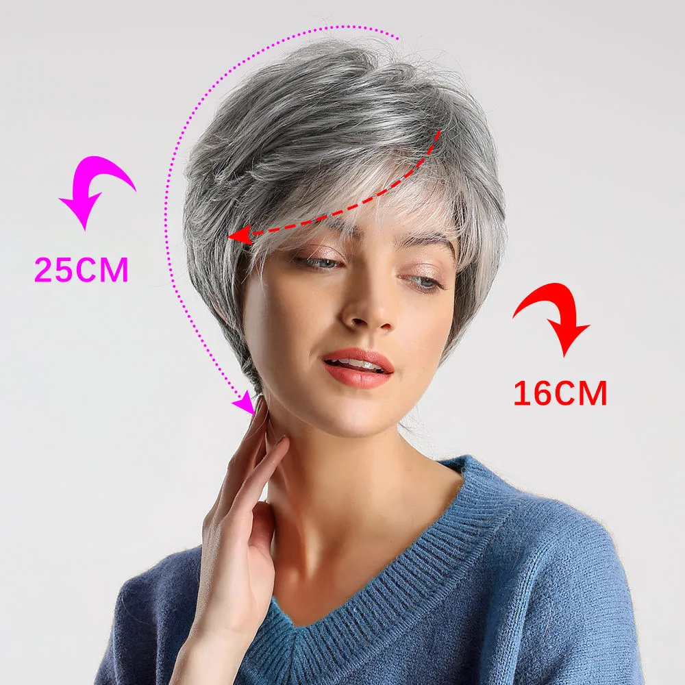 ESIN Женский короткий парик на 30% синтетический Женские смешанные парики 70%