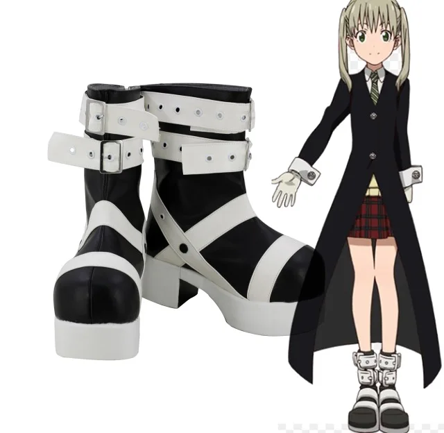 Maka Albarn Cosplay Shoes Anime Soul Eater women men Cosplay Costume Halloween Cosplay Full Set Uniform Boots wig Ring Necklace