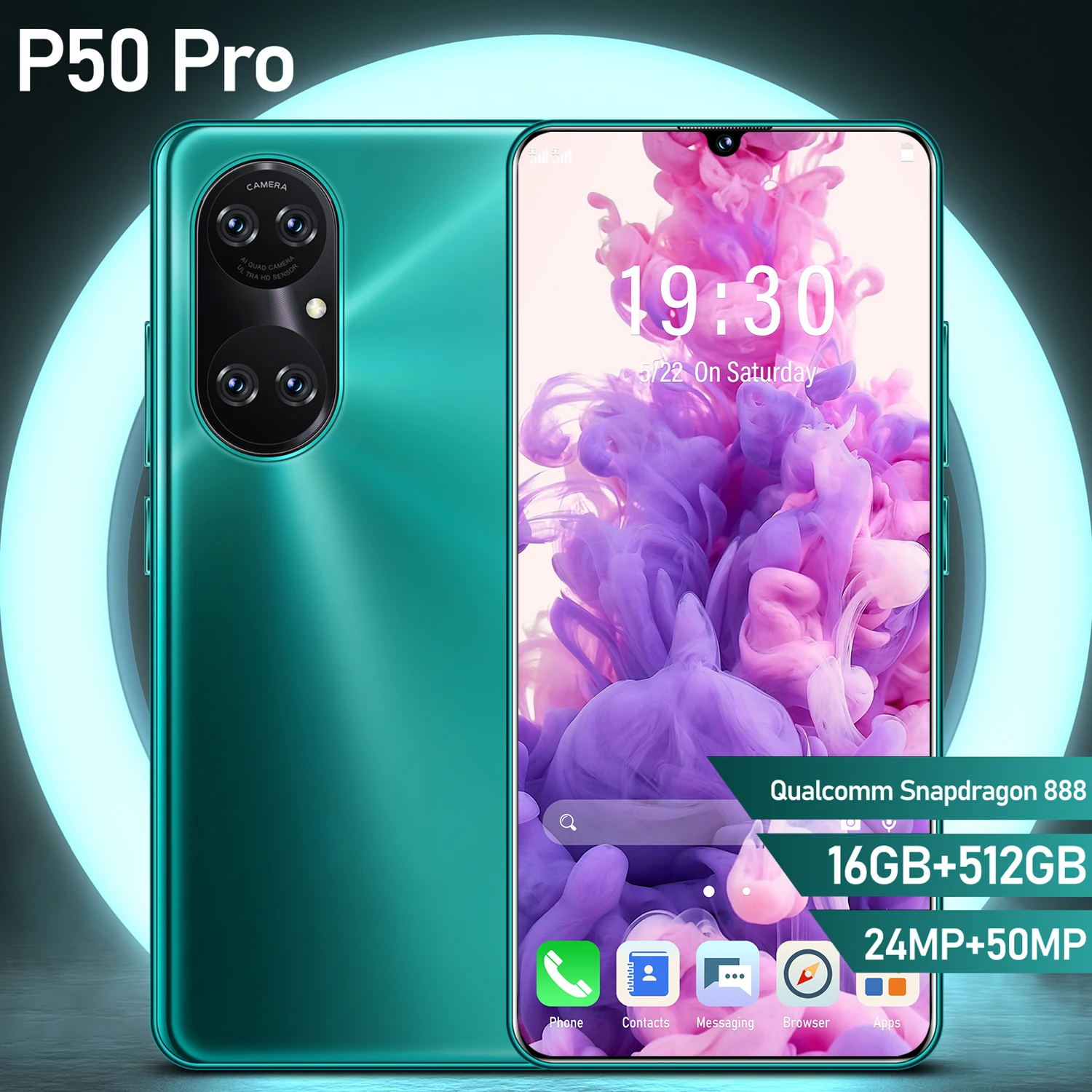 Глобальная версия P50 Pro 6 7 &quotсмартфон 5600 мА/ч 10 ядерный 8 Гб 256 ГБ сотовый телефон