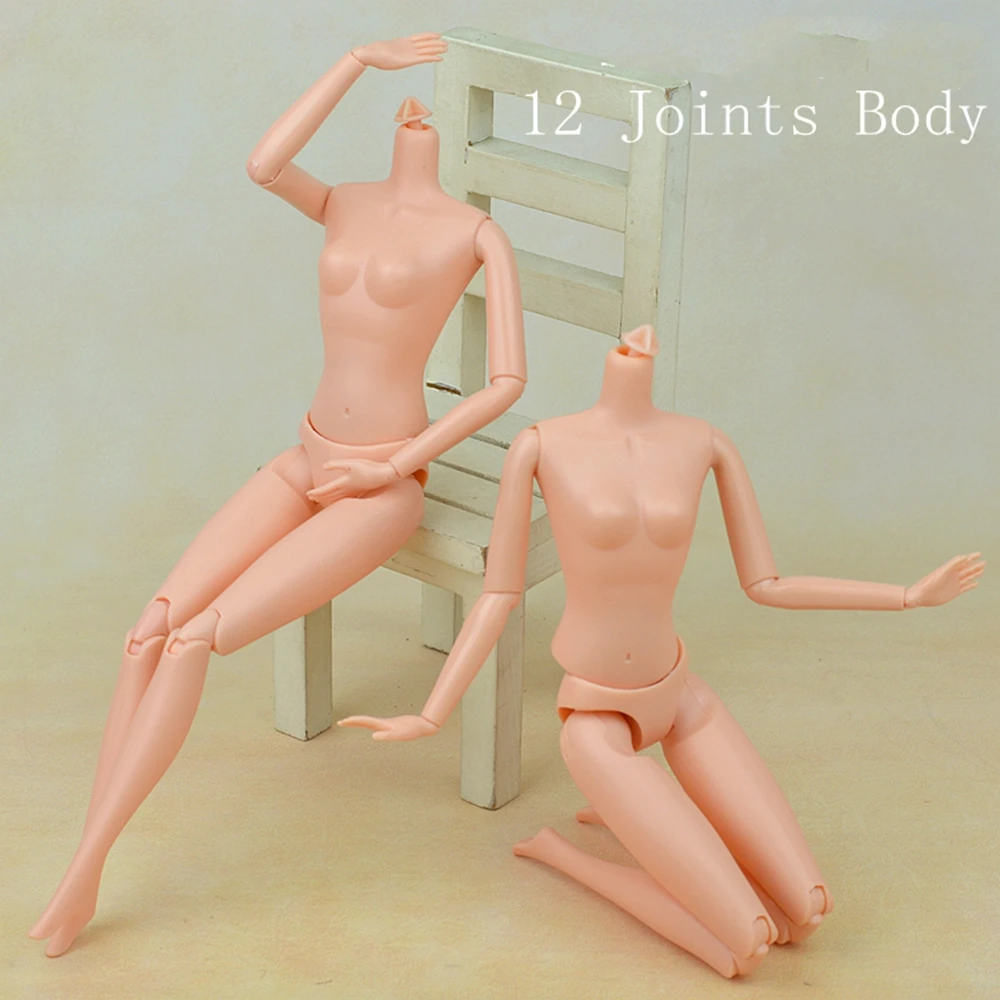 1pcs 12 Jointed Naked Body for 11.5&quot BJD Dolls Head with Golden Long Hair Make Up Doll 1/6 Accessories Kids Toy | Игрушки и хобби