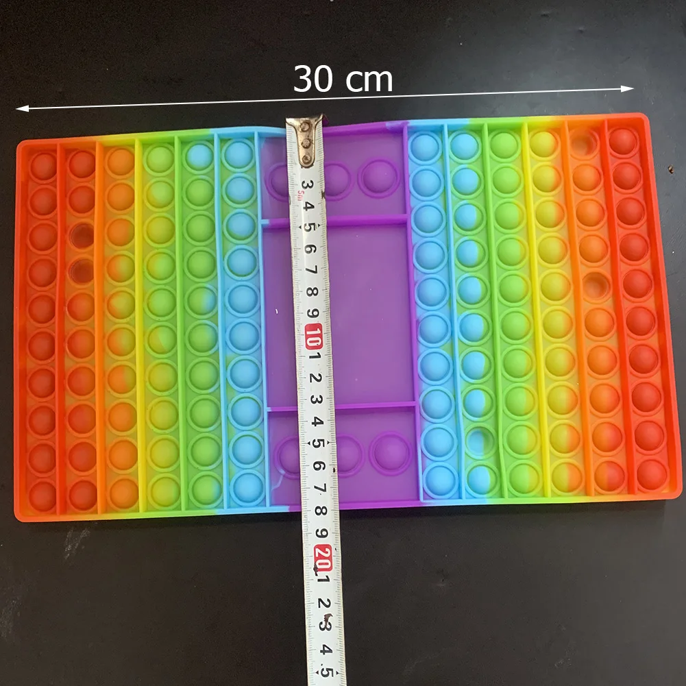 

30cm Rectangle Antistress Toy Push It Bubble Figet Sensory Autism Stress Reliever Toy Adult Kids Push Big Size Bubble Fidget