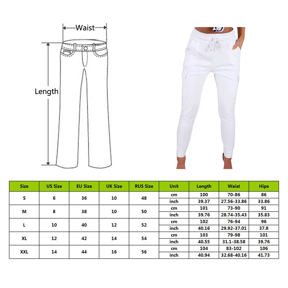 Women's Pants For Women Cotton High Waist Sweatpants Black Khaki Cargo Woman Ladies Trousers Joggers Slim Lady | Спорт и