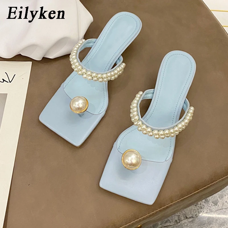 Eilyken Fashion String Bead Design Summer Slippers Flip Flops For Women Clip Toe Sandals Ladies Low Heel Party Dance Shoes | Обувь