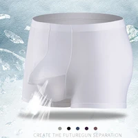 mens nylon ice silk sexy man underwear separable pouch boxer shorts breathable comfortable men underpants