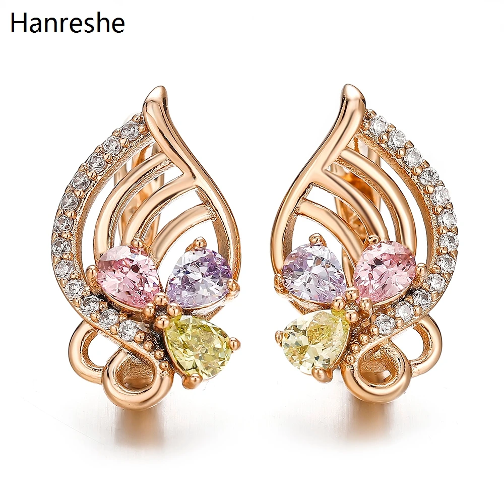 Классические благородные высококачественные циркониевые серьги в форме цветка