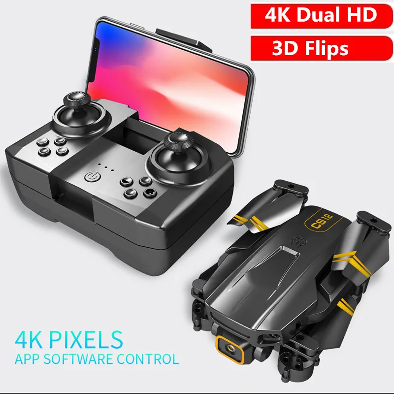 

Mini Pocket WIFI Real Time FPV RC Drone 4K Dual Camera One Key Return LED Light Electronic Auto Hovering Flips FPV RC Quadcopter