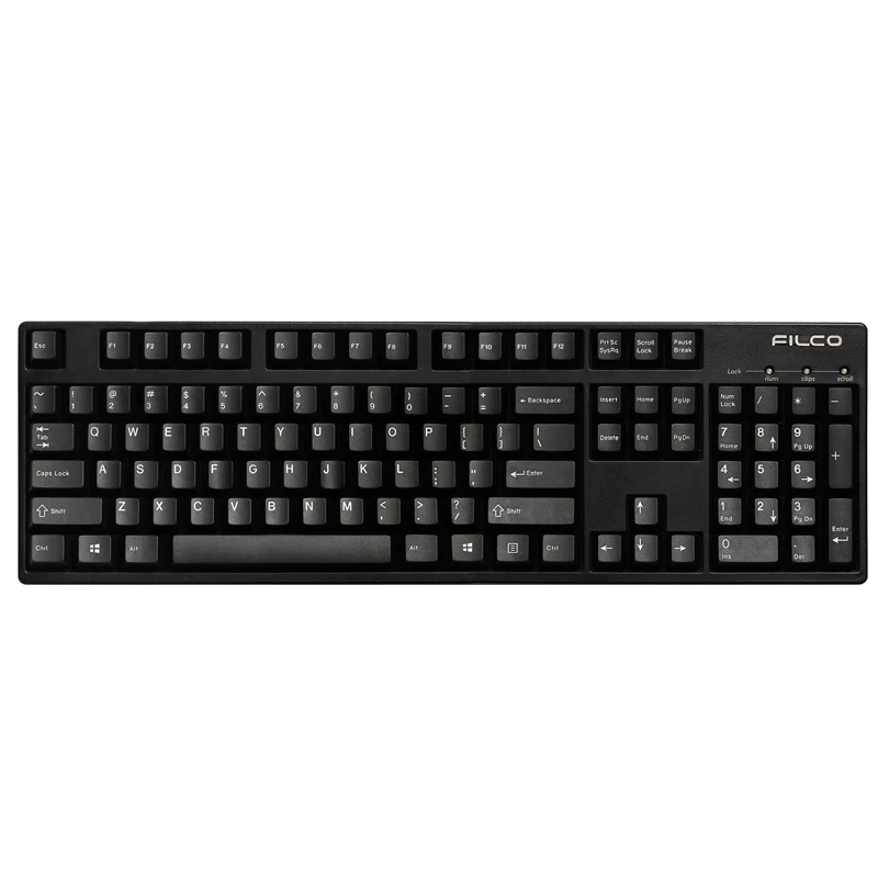 

Enjoypbt keycaps Cherry Profile Double color white on black 153 key ABS material is suitable for most mechanical keyboards