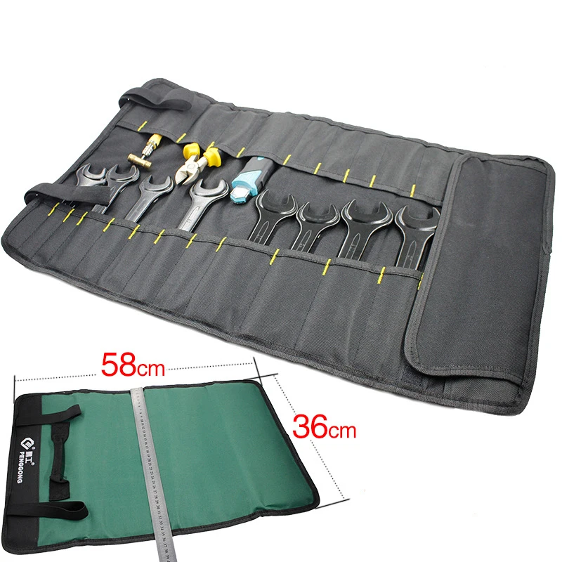 Multifunction Oxford Toolkit Portable Reel Type Repair Tool Kit Thicken Durable Storage Bag For Wrench Screwdriver Pliers | Дом и сад