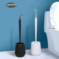 bathroom toilet brush soft no dead corners cleaning brush silicone brush head floor standing cleaning tools bathroom accessories