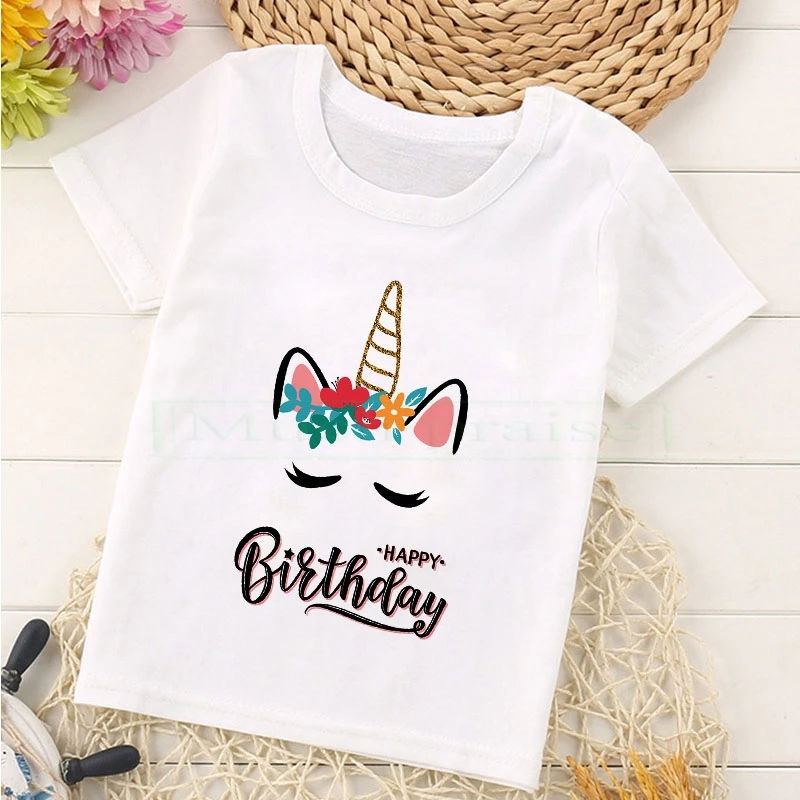 Модная повседневная детская футболка из чистого хлопка с 3D рисунком единорога