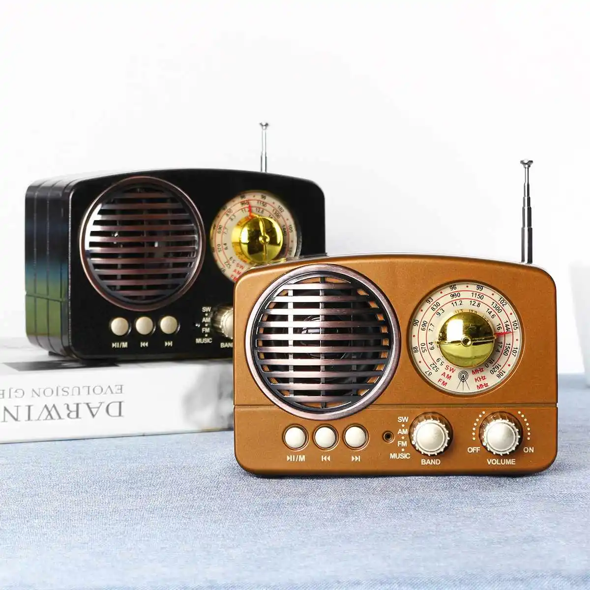 LEORY классический ретро FM AM SW радио мини деревянный bluetooth беспроводной стерео