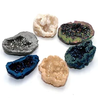 natural brazilian aura quartz geode crystal agate stones cornucopia ore specime plating colors crafts home decor gifts