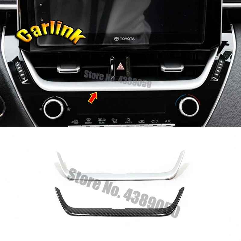 

For Toyota Corolla Cross SUV 2020 ABS Matte/Carbon fibre Car navigation strip cover trim frame Sticker Car styling accessories