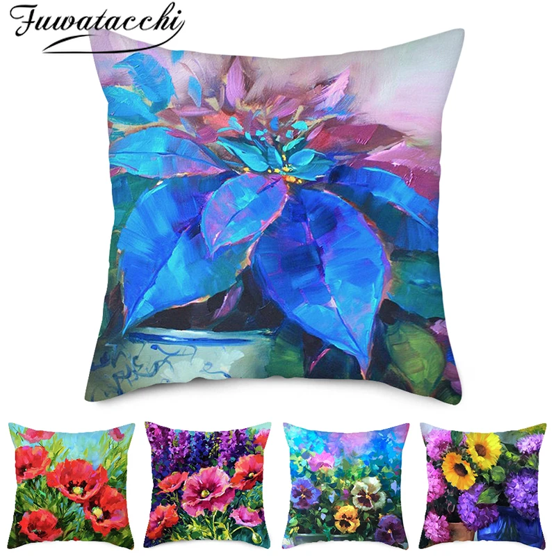 

Fuwatacchi 2 Sides Plant Printed Pillow Cover Various Flowers Photo Cushion Cover for Home Sofa Decoration Throw Pillowcase