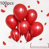 100pcs 10 inch thicken pomegranate red balloon wedding decoration room decoration ruby red latex balloon