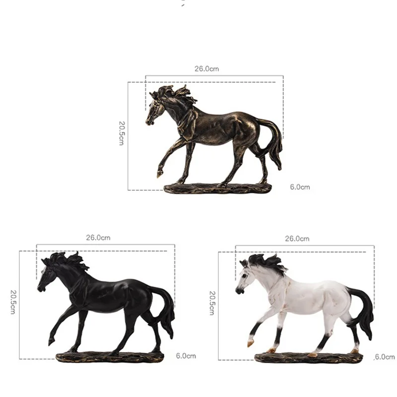 

Nordic Resin Horse Statue Office Decoration Living Room Ornament Animal Figurine Home Decor Accessories Sculpture Modern Art