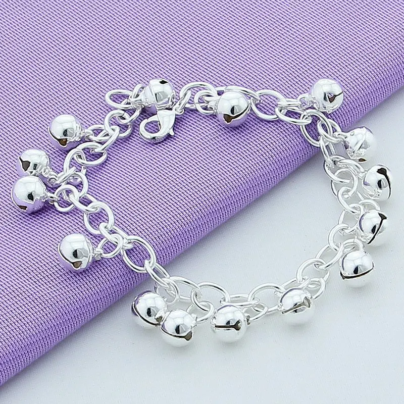 Женский серебряный браслет с подвеской в виде колокольчика|bracelet copper|bracelet kittyjewelry