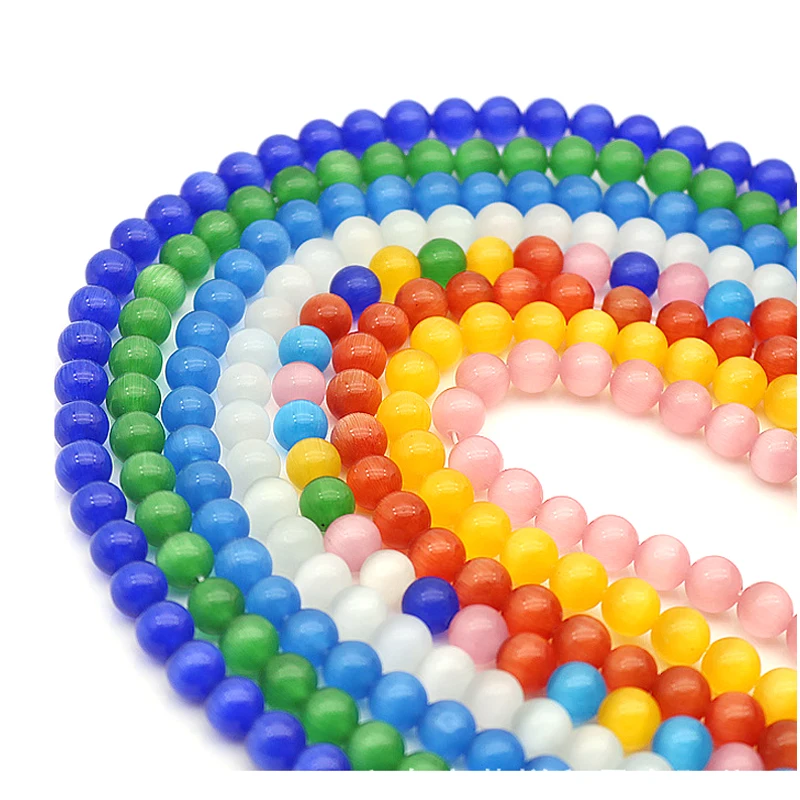 

4mm 50pcs Cat Eye Beads Round Spacer Beads Jewelry Accessories For Beads Jewelry Making Bracelet Necklaces DIY