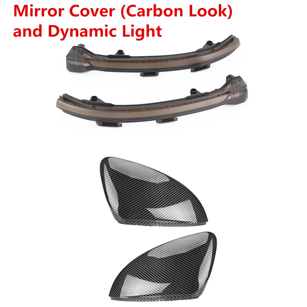 Light Carbon Cover Для VW Golf MK7 7 GTI R GTD Динамический светодиодный сигнальный светильник зеркало заднего вида Индикатор мигалка повторитель для Volkswagen Rline Touran - Цвет: Light Carbon Cover
