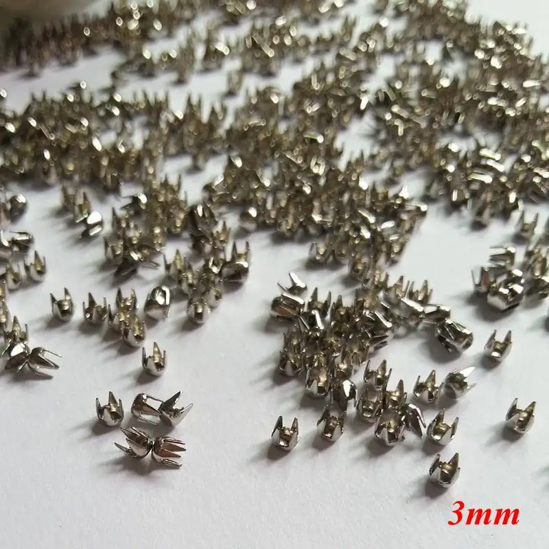 Металлические заклепки 500 шт./лот 3 мм черного/серебряного цвета круглые с