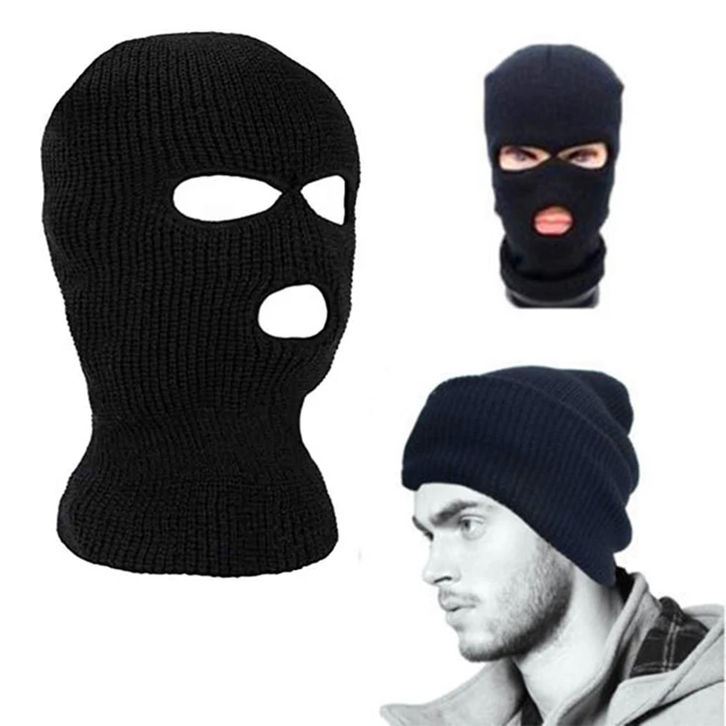 

Windproof Winter Beanie 3 Holes Full Face Cover Ski Hat Army Tactical Mask Caps Women Men Knitted Bonnet