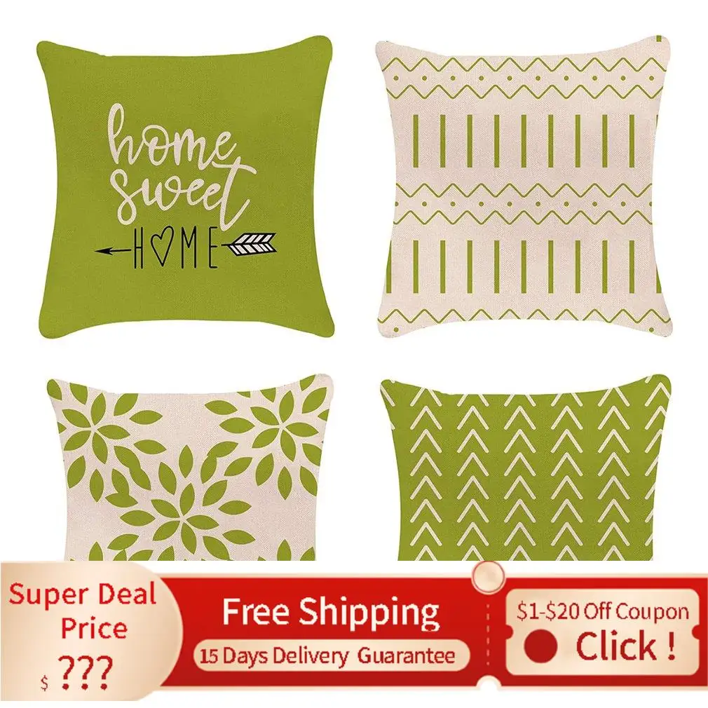 

Pillow Four-piece Modern Chair Sofa Pillowcase DIY Pillow Single-sided Double-sided navidad новогодние украшения 2022