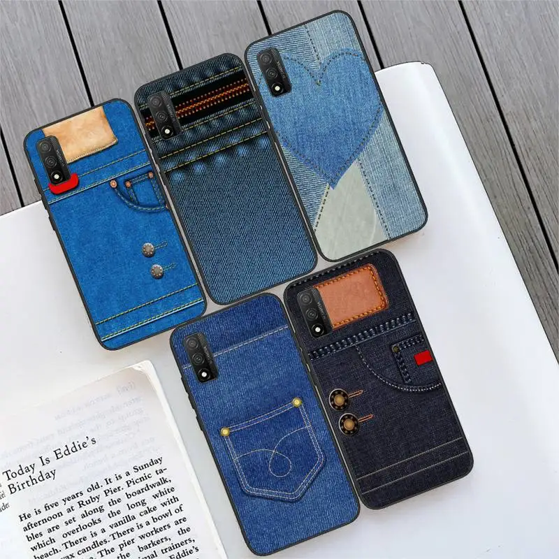 

Jeans Style Blue Denim Phone Case for Xiaomi mi11 mi6 mi5x mix2 mix3 mi5 mi6plus mi10pro mi9 note 2 3 Funda coque cover