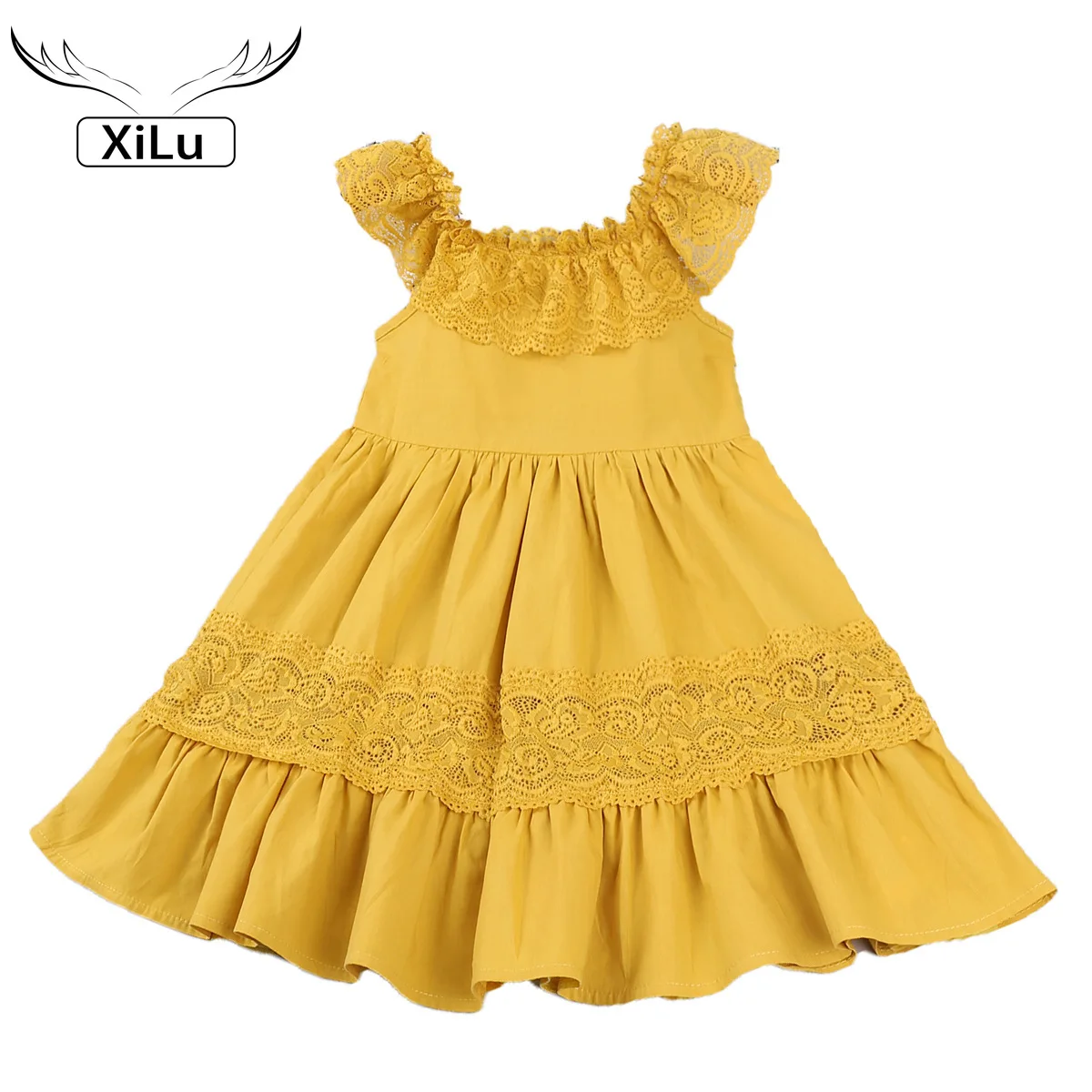 

Girls Dress 2021 Summer New Puff-Sleeve Floral Printed Holiday Style Princess Cake Dress Toddler for Girls Dress Girls Clothes