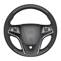car steering wheel cover diy non slip black genuine leather suede for chevrolet malibu 2011 2014 volt 2011 2015