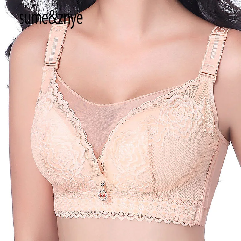 Ультра тонкий комплект нижнего белья больших размеров бюстгальтер с эффектом