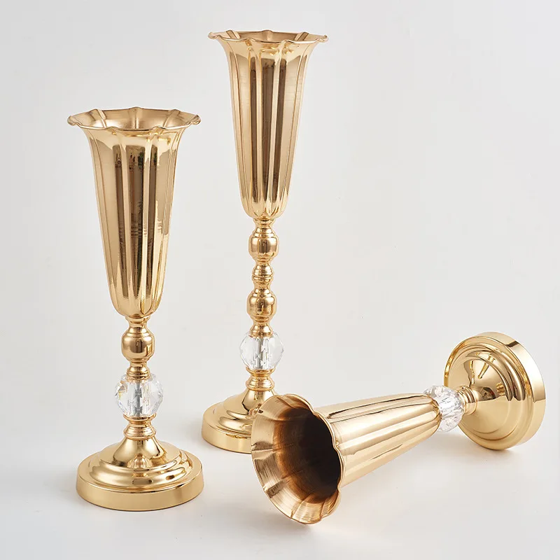 Свадебное украшение для дома металлические искусственные цветы ваза